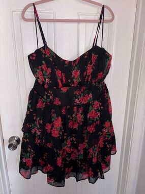 American Eagle Outfitters Black Floral Midi Dress
